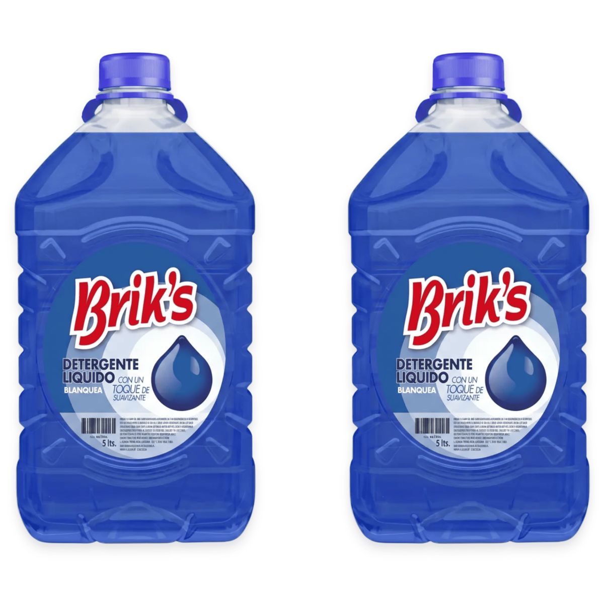 GENERICO - Pack 2 Detergentes Liquido Briks 5 Litros Concentrado Azul