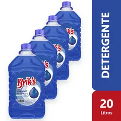 GENERICO - Pack 4 Detergentes Liquido Briks 5 Litros Concentrado Azul