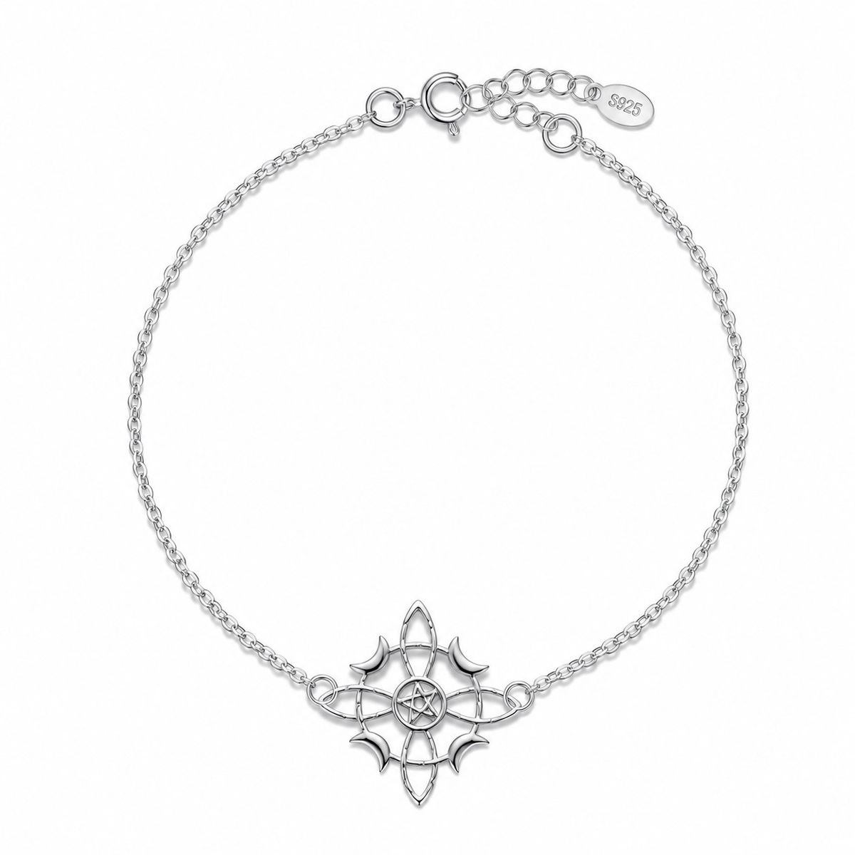 LK LUKSO - Pulsera Nudo de Bruja Luna Plata 925