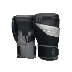 MUUK - Guantes Boxeo 14 Oz Cuero sintetito K.O. - NEGRO / GRIS