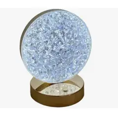 GENERICO - Lámpara De Mesa Decorativa Usb Cristal Acrílico Redonda