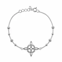 LK LUKSO - Pulsera Nudo de Bruja Bolitas Plata 925