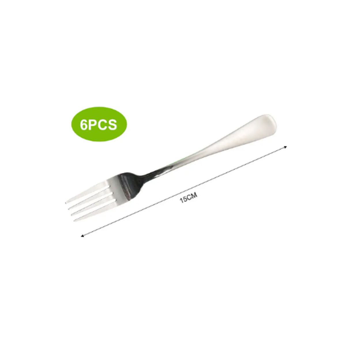 GENERICO - Tenedor Para Postre 6pcs 15cm Acero Inox