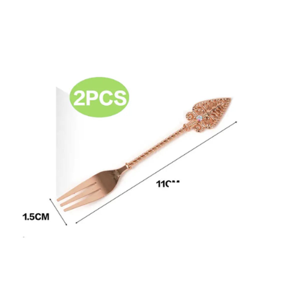 GENERICO - Tenedor Para Postres 2pcs 11 Cm Bronce