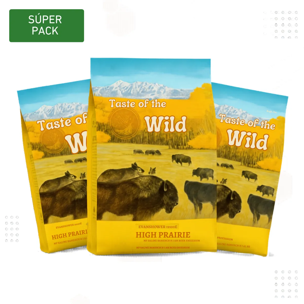 TASTE OF THE WILD - PACK 3 UNIDADES TASTE OF THE WILD ALIMENTO SECO PARA PERRO HIGH PRAIRIE 5.6 K