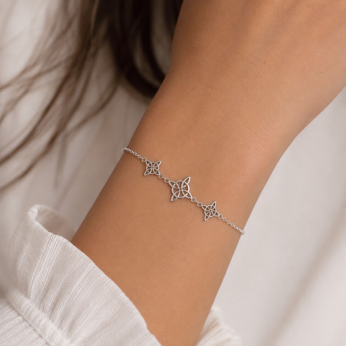 LK LUKSO - Pulsera Nudo de Bruja Plata Ley 925