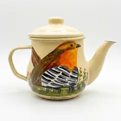 GENERICO - Tetera Enlozada Pintada a Mano - Diseño beige Pequeño Chucao