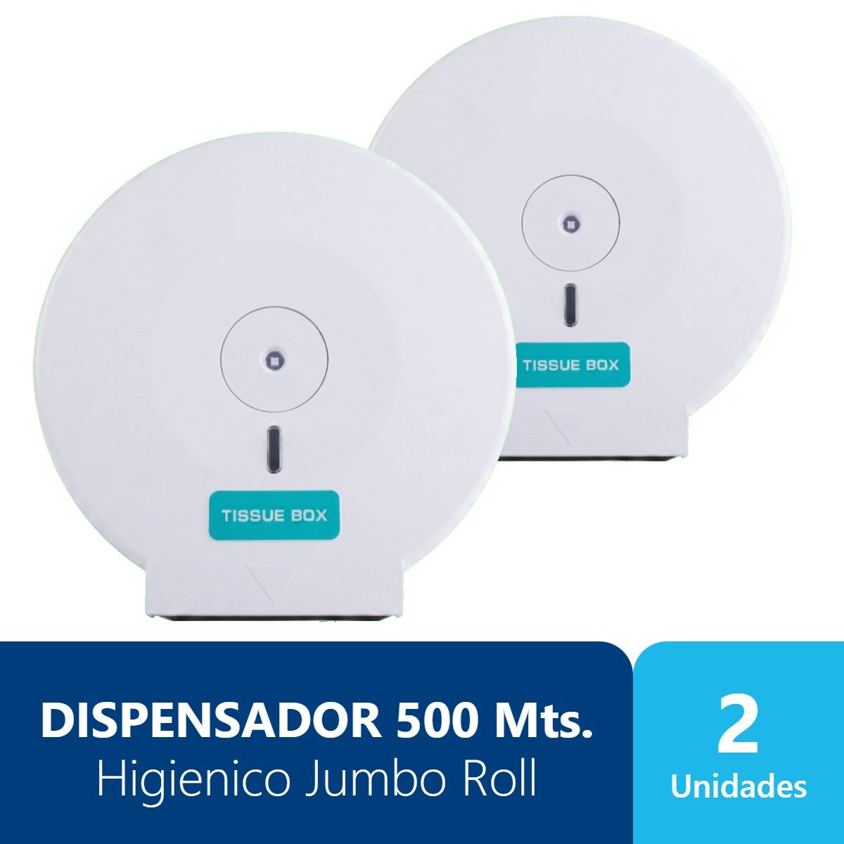 GENERICO - Pack 2 Dispensadores de Papel Higienico 500 Mts Industrial