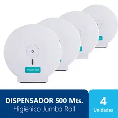 GENERICO - Pack 4 Dispensadores de Papel Higienico 500 Mts Industrial