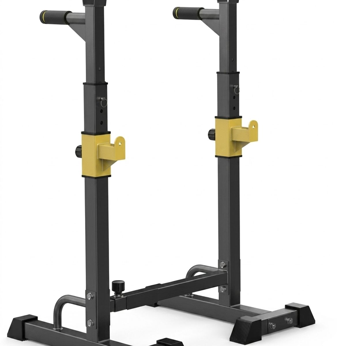 GENERICO - Rack Sentadillas Extendible Squat y Press Banca Acero 150 kg Altura 113-140 cm Ancho Ajustable