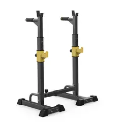 GENERICO - Rack Sentadillas Extendible Squat y Press Banca Acero 150 kg Altura 113-140 cm Ancho Ajustable