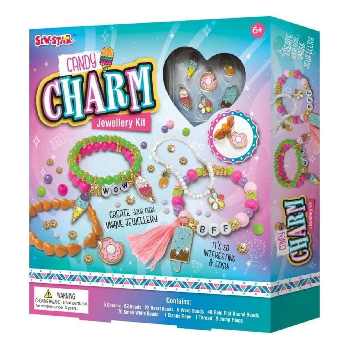 SEW STAR - Mini Set de Joyas para Crear Pulseras - Kit de Bisutería DIY para Niñas