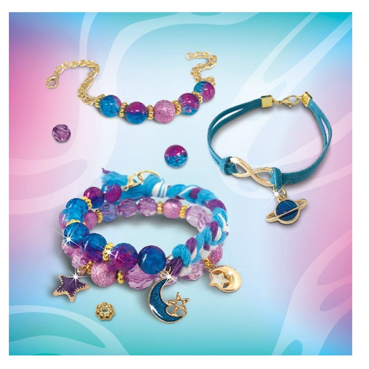 SEW STAR - Mini Set de Joyas para Crear Pulseras - Kit de Bisutería DIY para Niñas