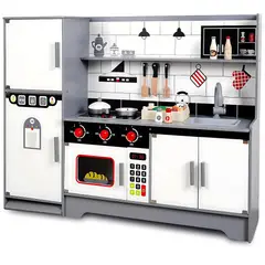 COBABY - Cocina de madera didáctica combinada Gris moderna