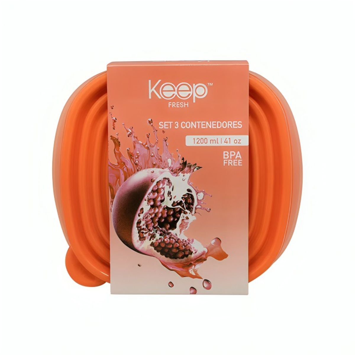 KEEP - Set 3 Contenedores Keep Herméticos Apilables 1200ml