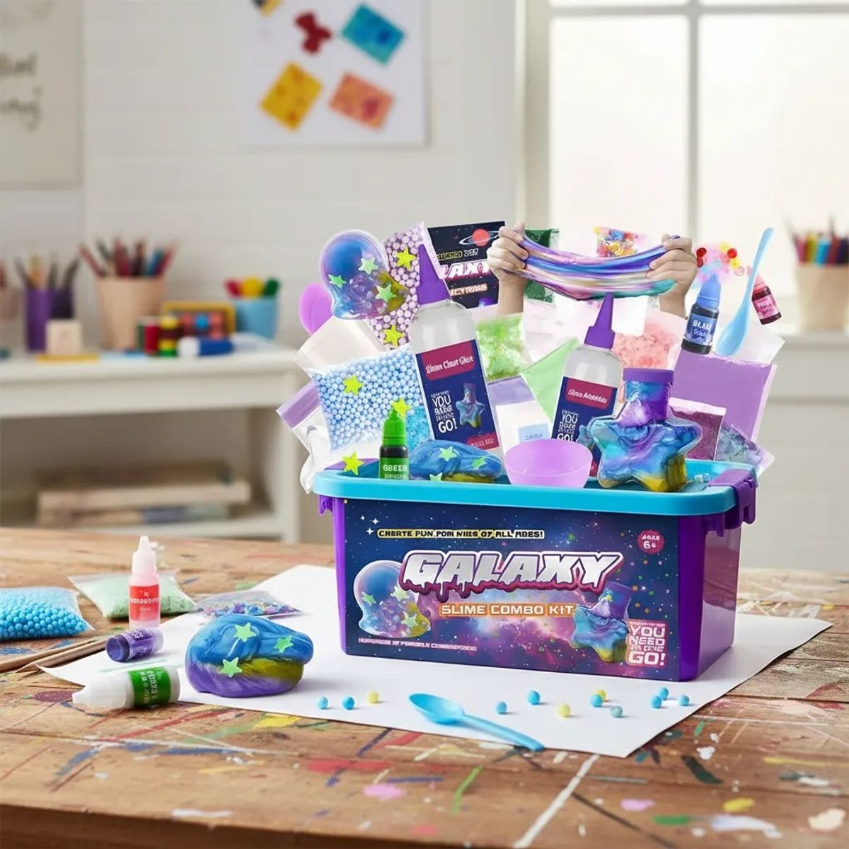 GENERICO - Kit Hacer Slime Galaxy Niño Con Adhesivo Y Activador