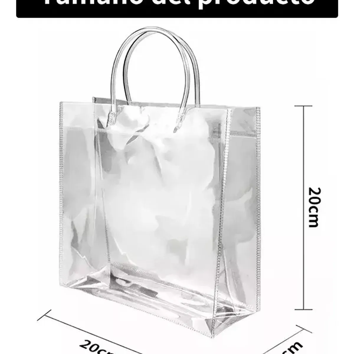 GENERICO - 20 Bolsa Regalo Con Asa Transparente Reutilizable