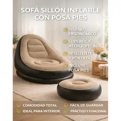 MOVI - Sofá Sillón Inflable, Posa Pies