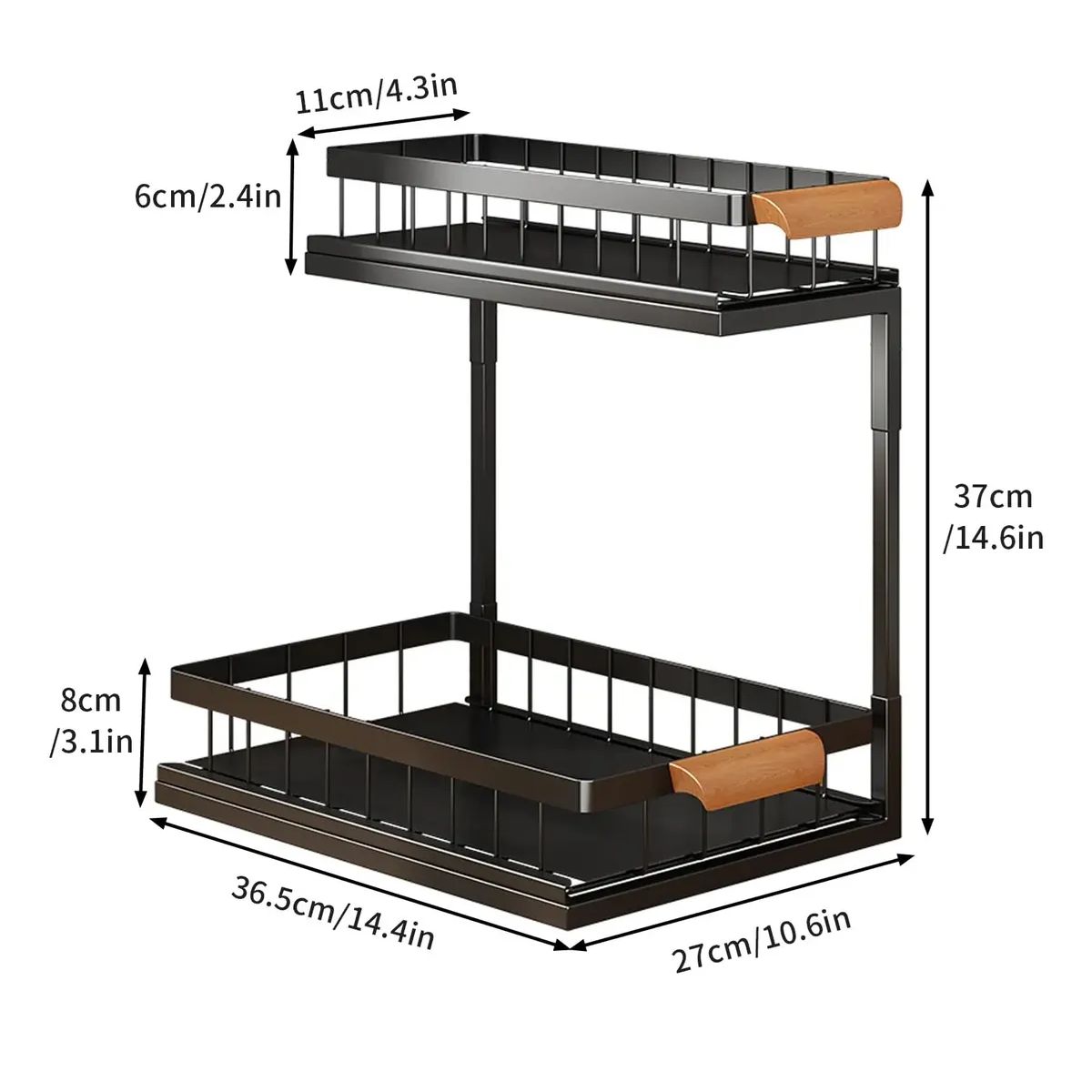 GENERICO - Organizador Estante Multiuso Bajo Lavaplatos Cocina Baño