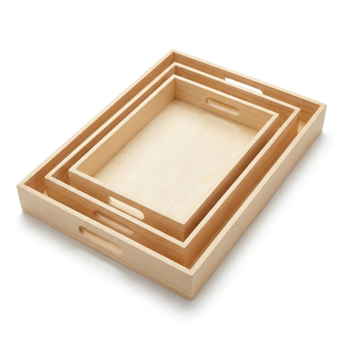GENERICO - Set 3 Bandejas Madera Para Desayuno Cama Organizador Bambu