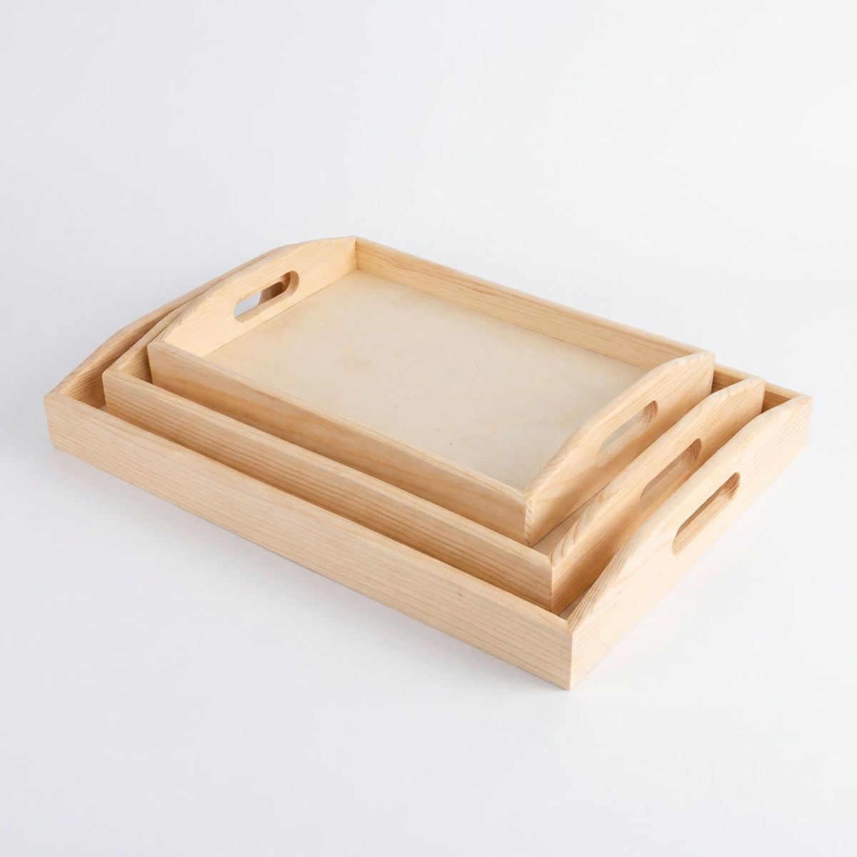 GENERICO - Set 3 Bandejas Madera Para Desayuno Cama Organizador Bambu