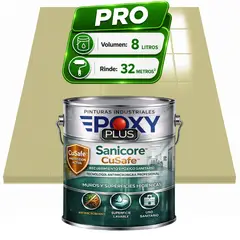 EPOXY - Pintura Epóxica Hospitalaria Sanicore CuSafe - MUROS Y PISOS - SIN OLOR - PRO 8L - Beige verdoso