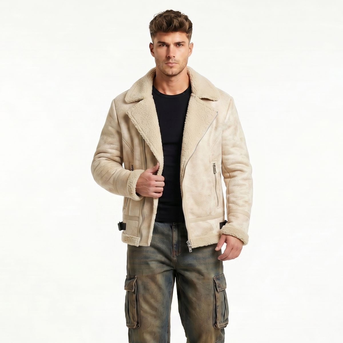 D'JOE - Chaqueta Aviadora Hombre Ecocuero Hombre Stephano