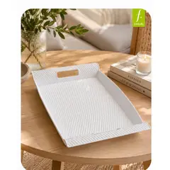 GENERICO - Centro de Mesa blanca doradaTexturizado 30 cm – Diseño Elegante Moderno