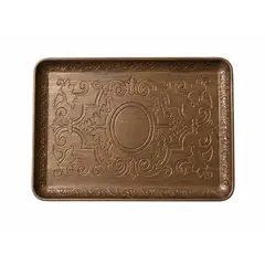 GENERICO - Bandeja Decorativa Vintage Relieve cuadrada Clásico 28 x 20 cm – Diseño Elegante