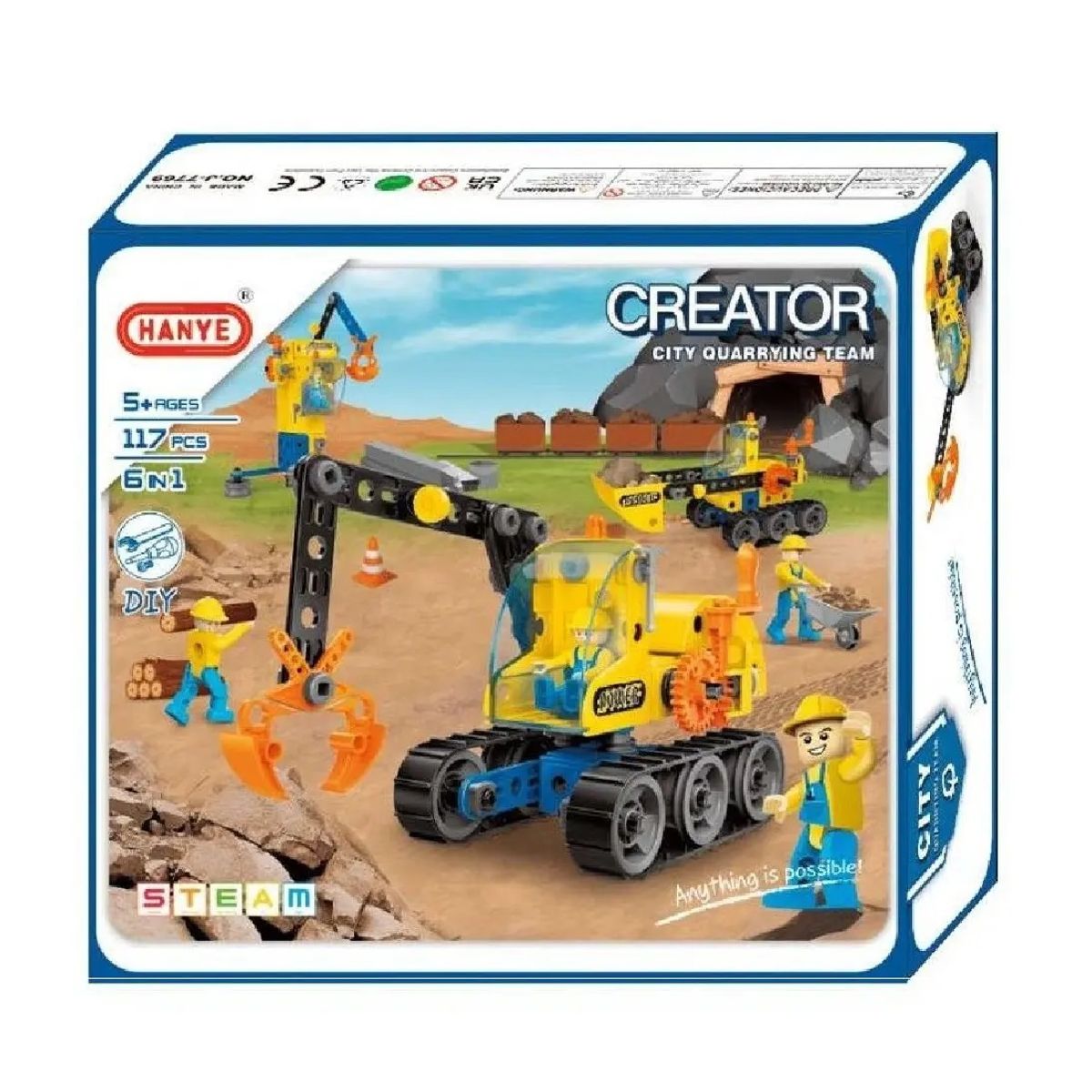 HANYE - Set De Máquinas De Construcción Armables 6 En 1