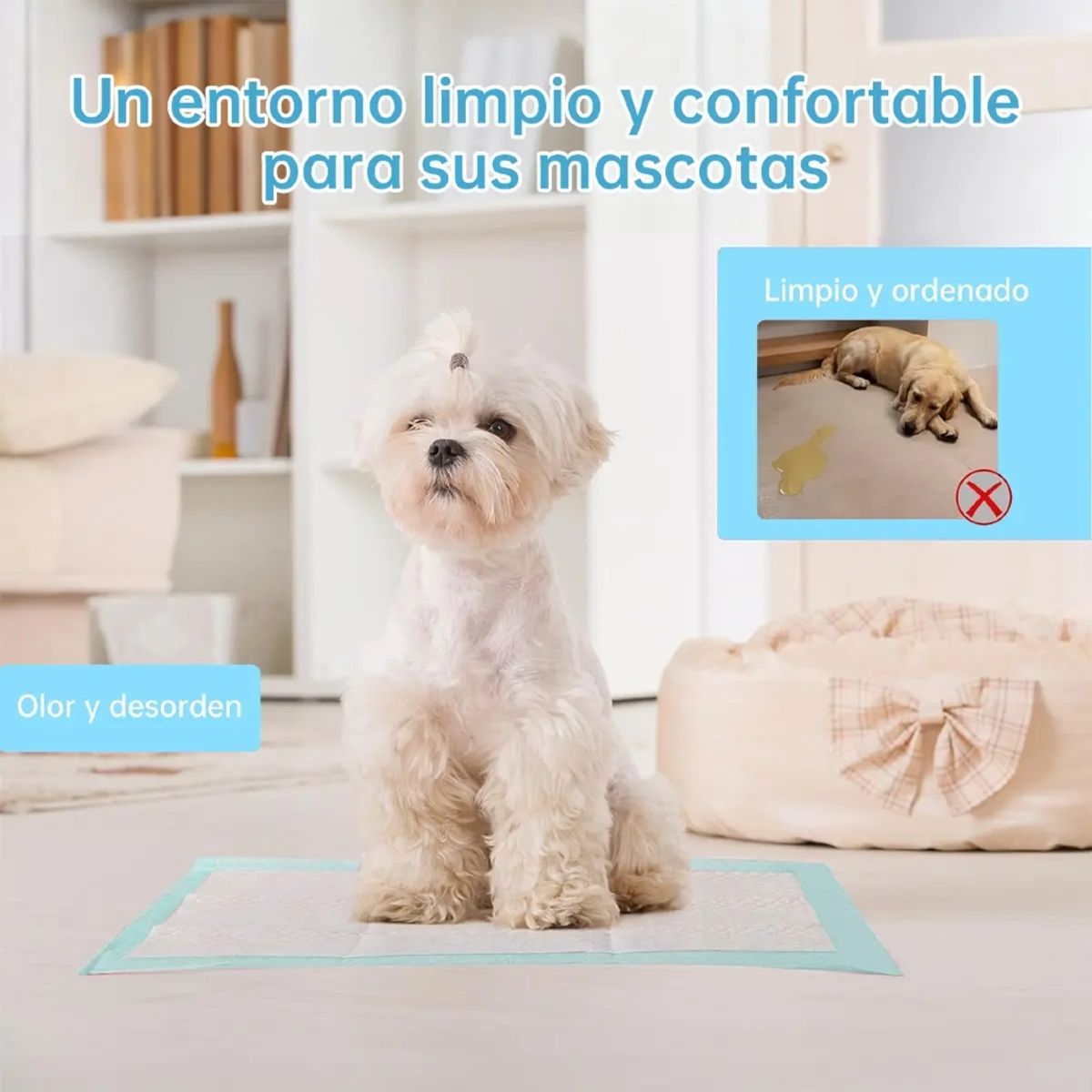IRM - Panales Tipo Sabanillas Mascotas Perros 60x60 Ultra Absorbentes 100und Premium FIGOIMPORT