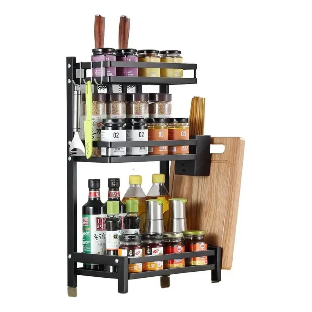 GENERICO - Organizador Cocina Especiero Rack 3 Niveles Especias Metal