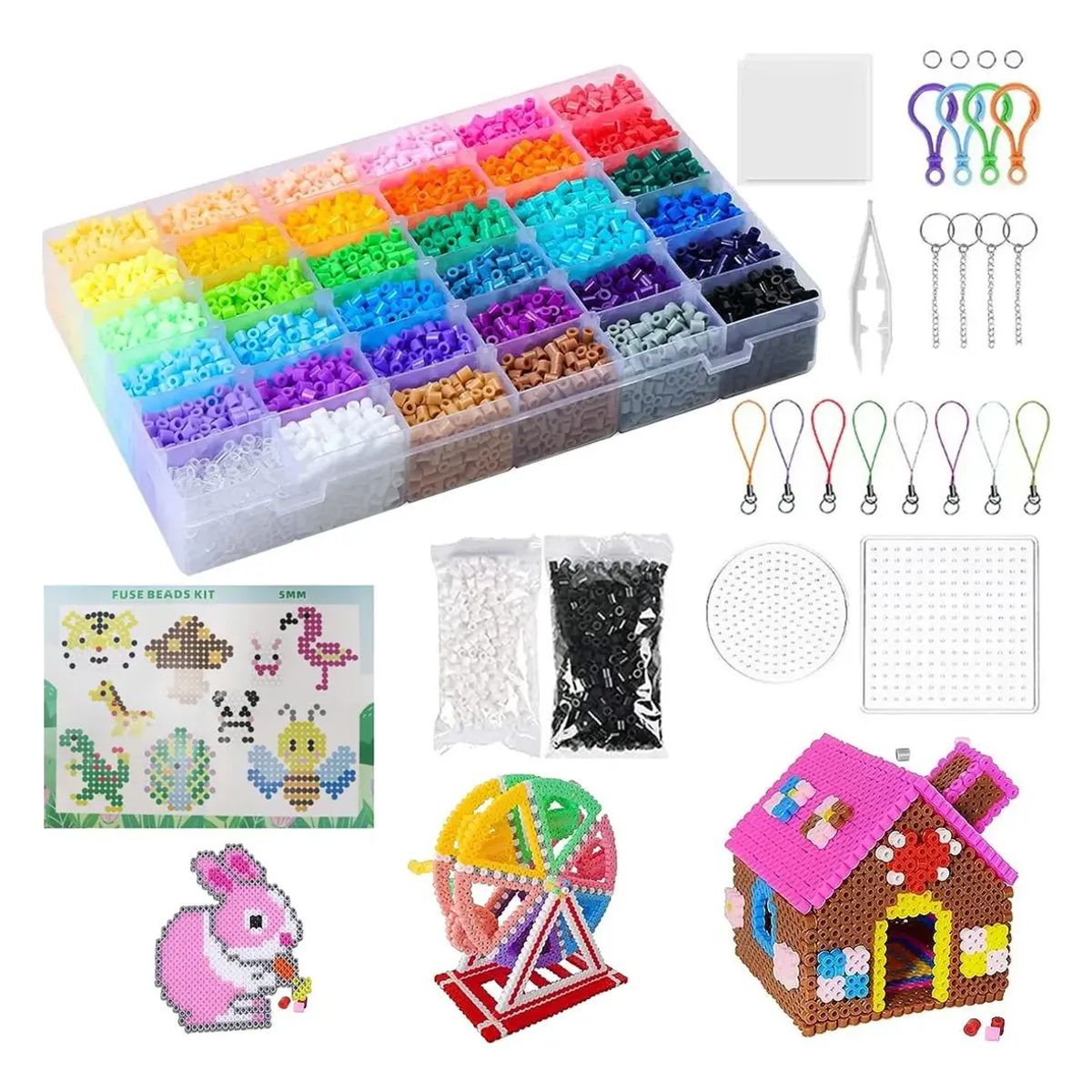 GENERICO - Set 12000 Beads 5mm Juego De Cuentas Fusibles 36 Colores