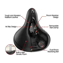 GENERICO - Asiento Sillín De Bicicleta Reflectante Con Bola Amortiguadora, Diseño Ergonómico Ventilado
