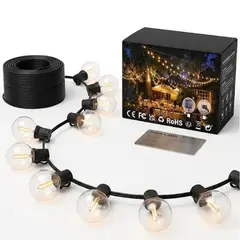 GENERICO - Luces Solares Guirnalda Exterior 10m 10 Ampolletas Impermeable