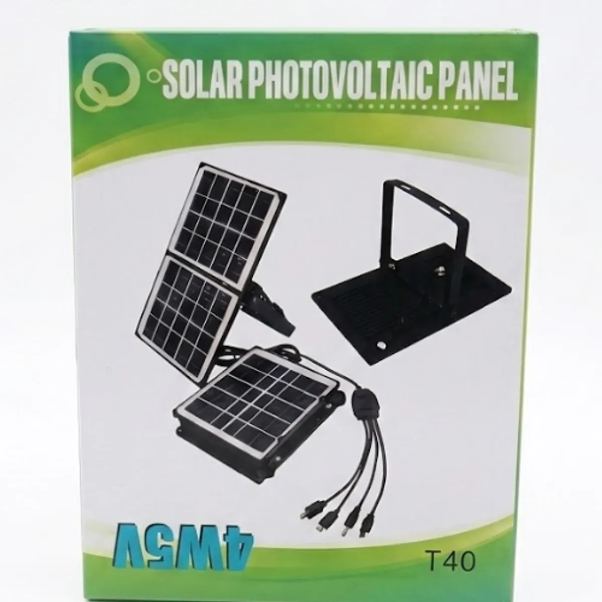 GENERICO - Kit Reflector LED con Panel Solar Portátil Multifuncional  (Modelo T40 / 5V 4W)