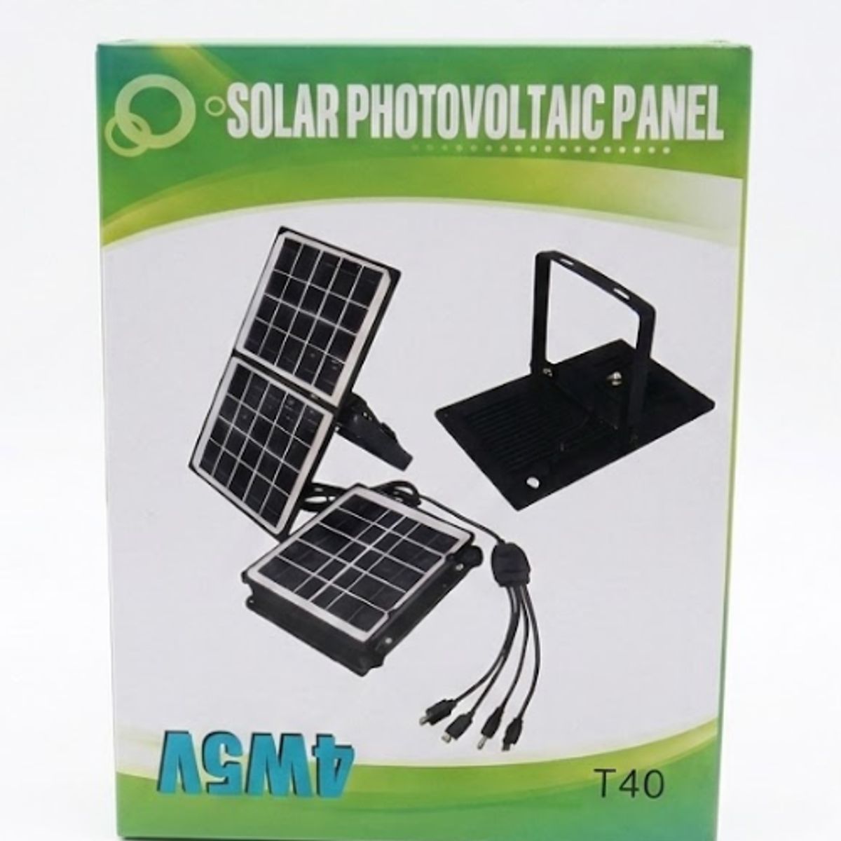GENERICO - Kit Reflector LED con Panel Solar Portátil Multifuncional  (Modelo T40 / 5V 4W)