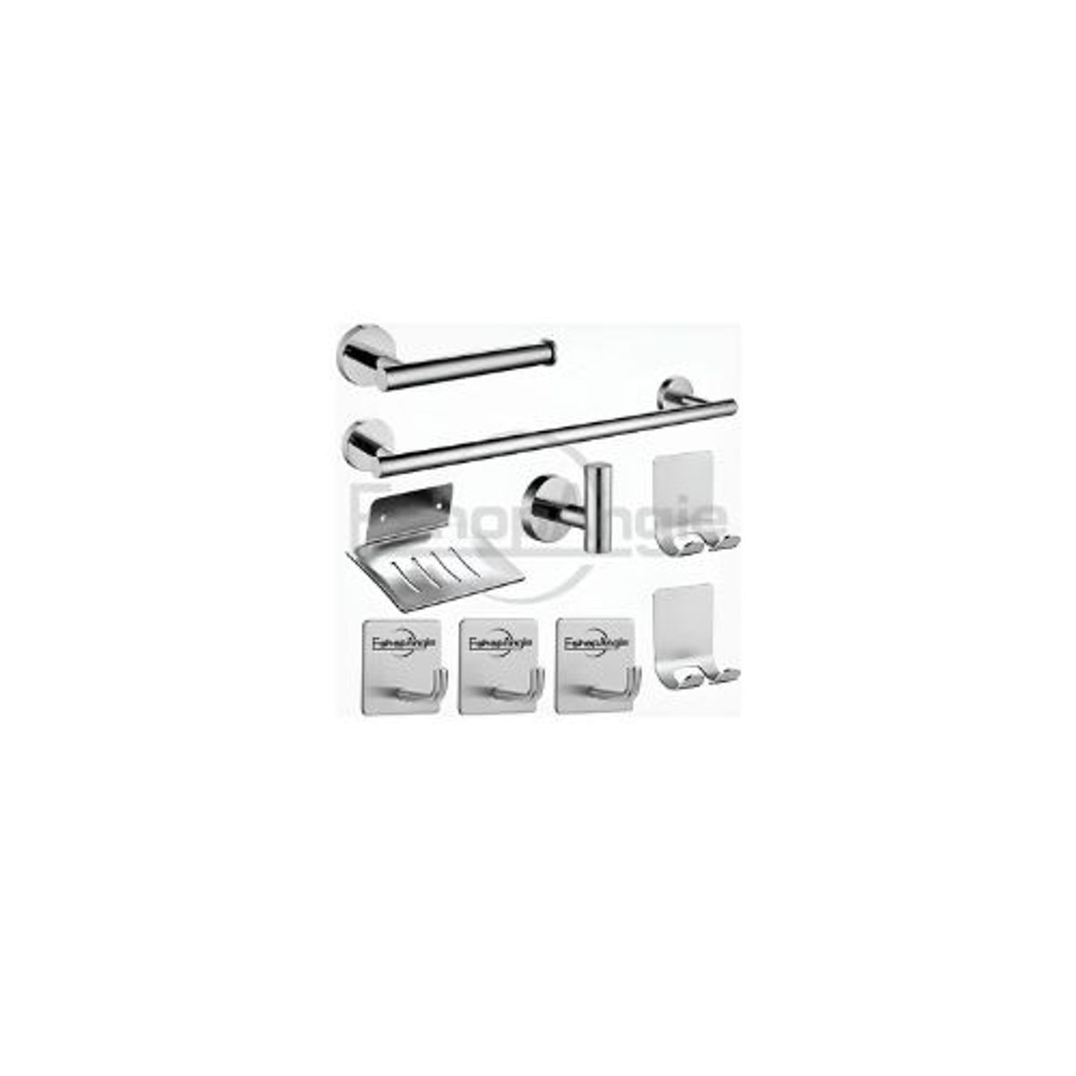 GENERICO - Juego Set 9 Accesorios Para Baño Acero Inoxidable