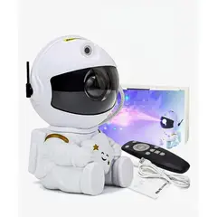 GENERICO - Lampara Genérica proyector Astronauta Sentado Led Galaxia Estructura Blanco Pantalla Negro