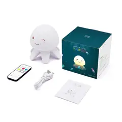 GENERICO - Lampara Led Silicona Medusa Luz Decorativa Mesa Noche Niños Estructura Blanco Pantalla Blanco