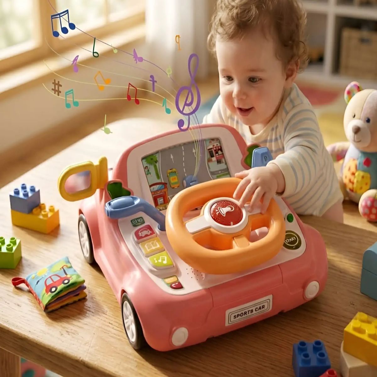 GENERICO - Juguete Volante Didáctico Musical Sports Car para Niños