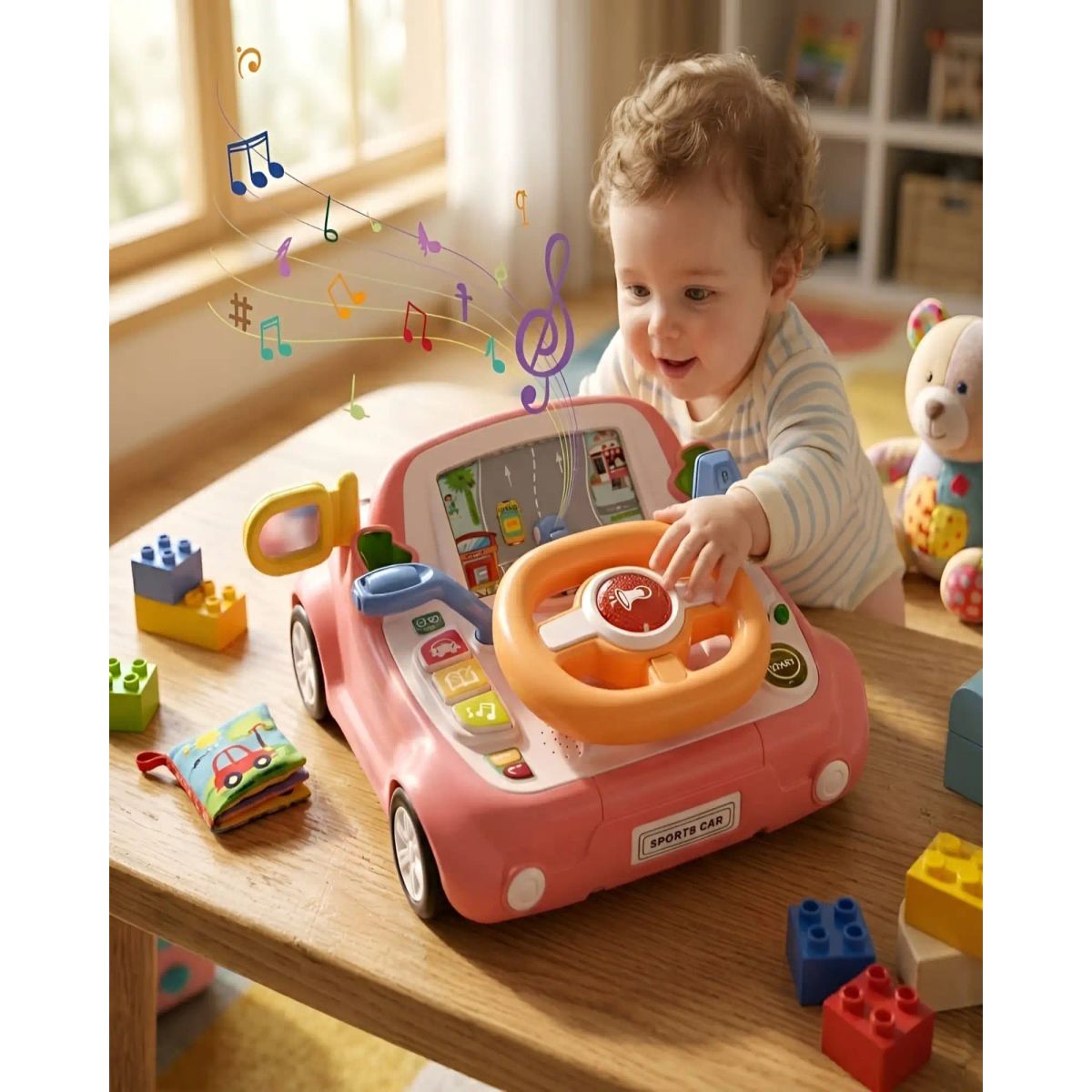 GENERICO - Juguete Volante Didáctico Musical Sports Car para Niños