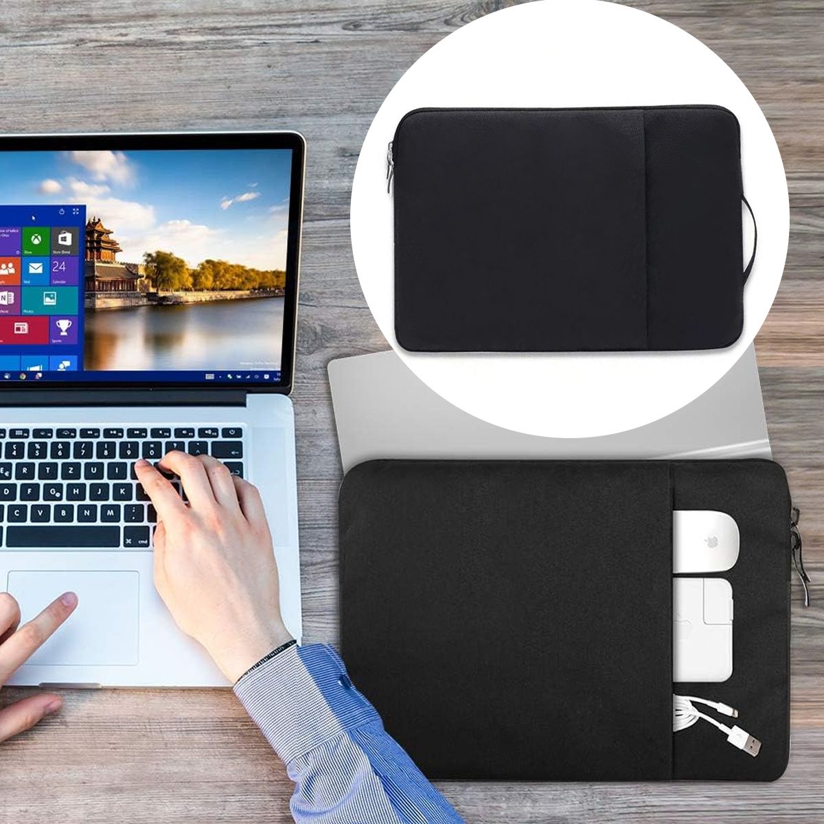 MOONCORE - Funda Protectora Notebook 16,2 pulgadas , Bolsillo Para Cargador