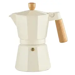 GENERICO - Cafetera Italiana Blanca para 6 Tazas