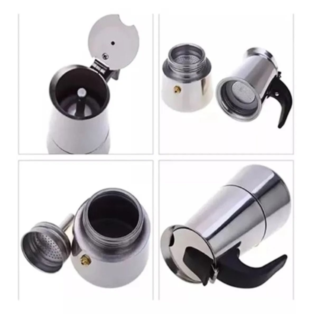 GENERICO - Cafetera Italiana 6 Tazas Inoxidable Espresso Maker Manual