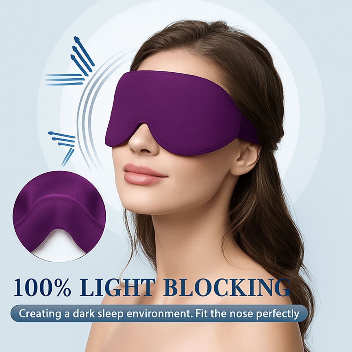 KUANGYE - 3d Antifaz Para Dormir No Presiona Ojos Ajustable Sueño