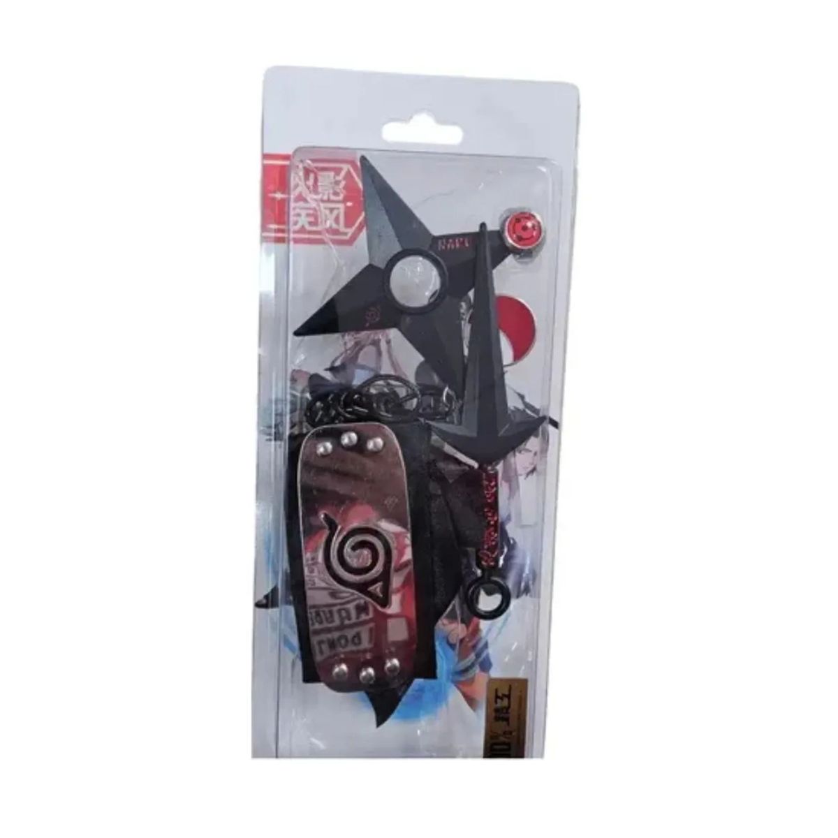 GENERICO - Set Naruto Cosplay Anillo, Collar, Banda Shuriken, Kunai 5pcs