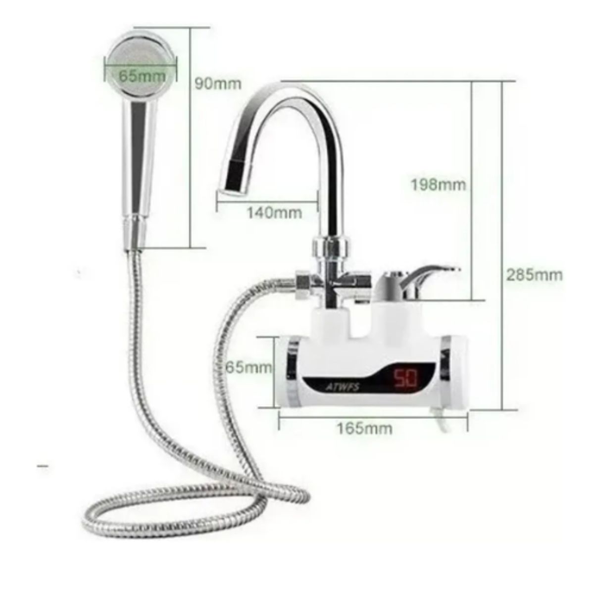 GENERICO - Llave Grifería Eléctrica Con Ducha Teléfono Para Baño