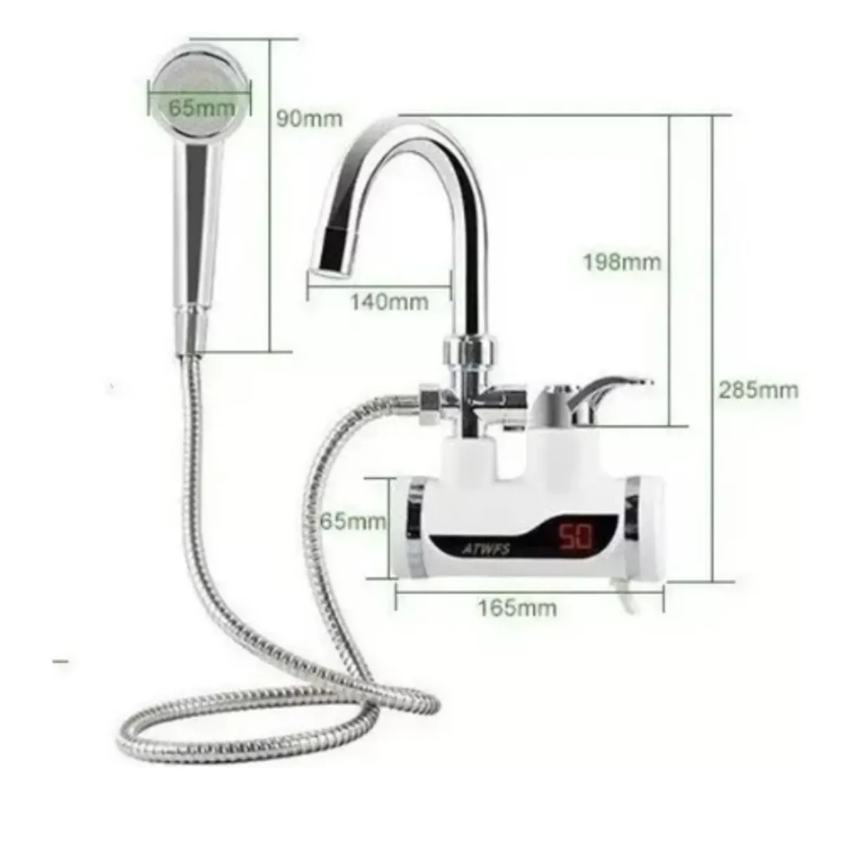 GENERICO - Llave Grifería Eléctrica Con Ducha Teléfono Para Baño