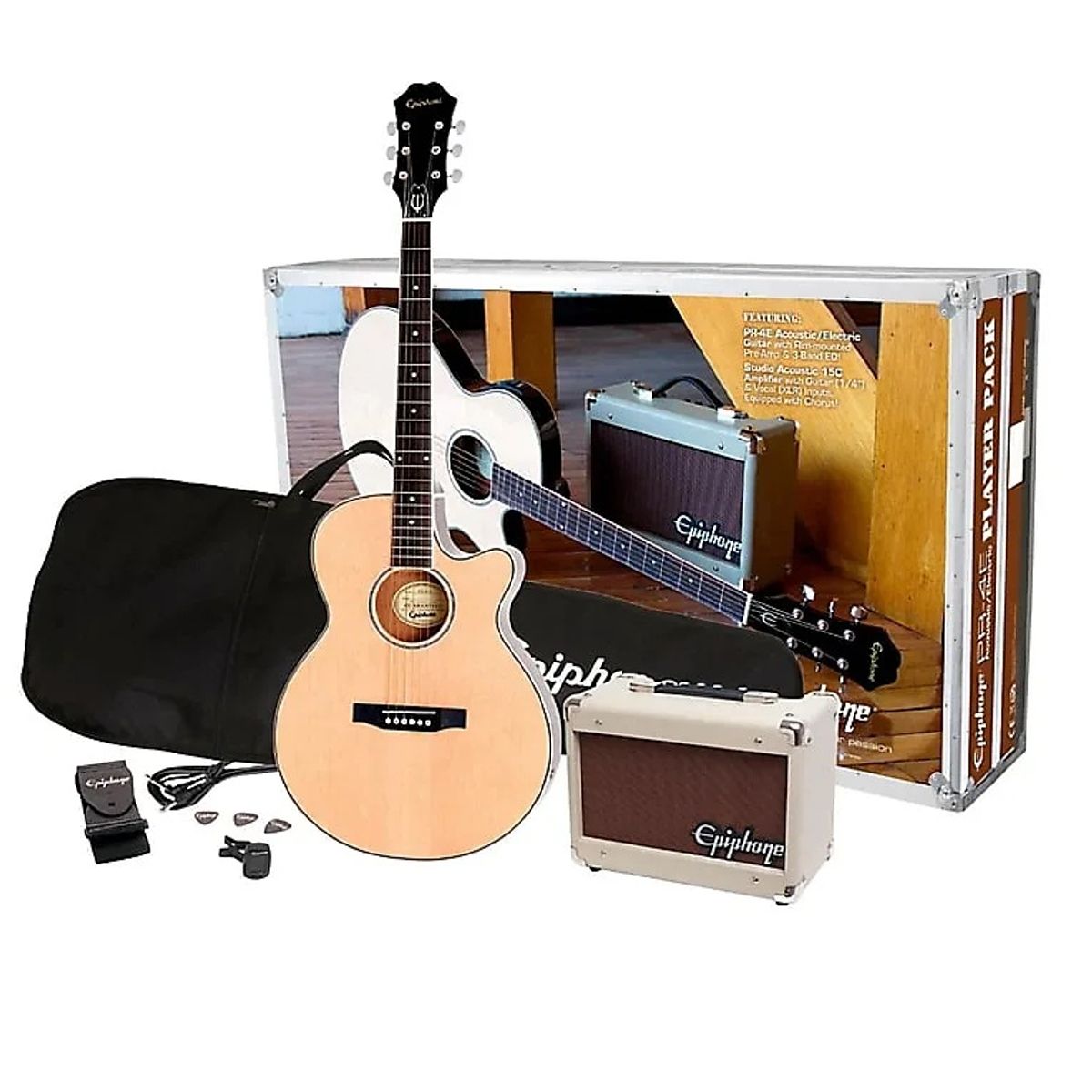 EPIPHONE - Pack de guitarra electroacustica EPIPHONE EEP 4NACH1-EU